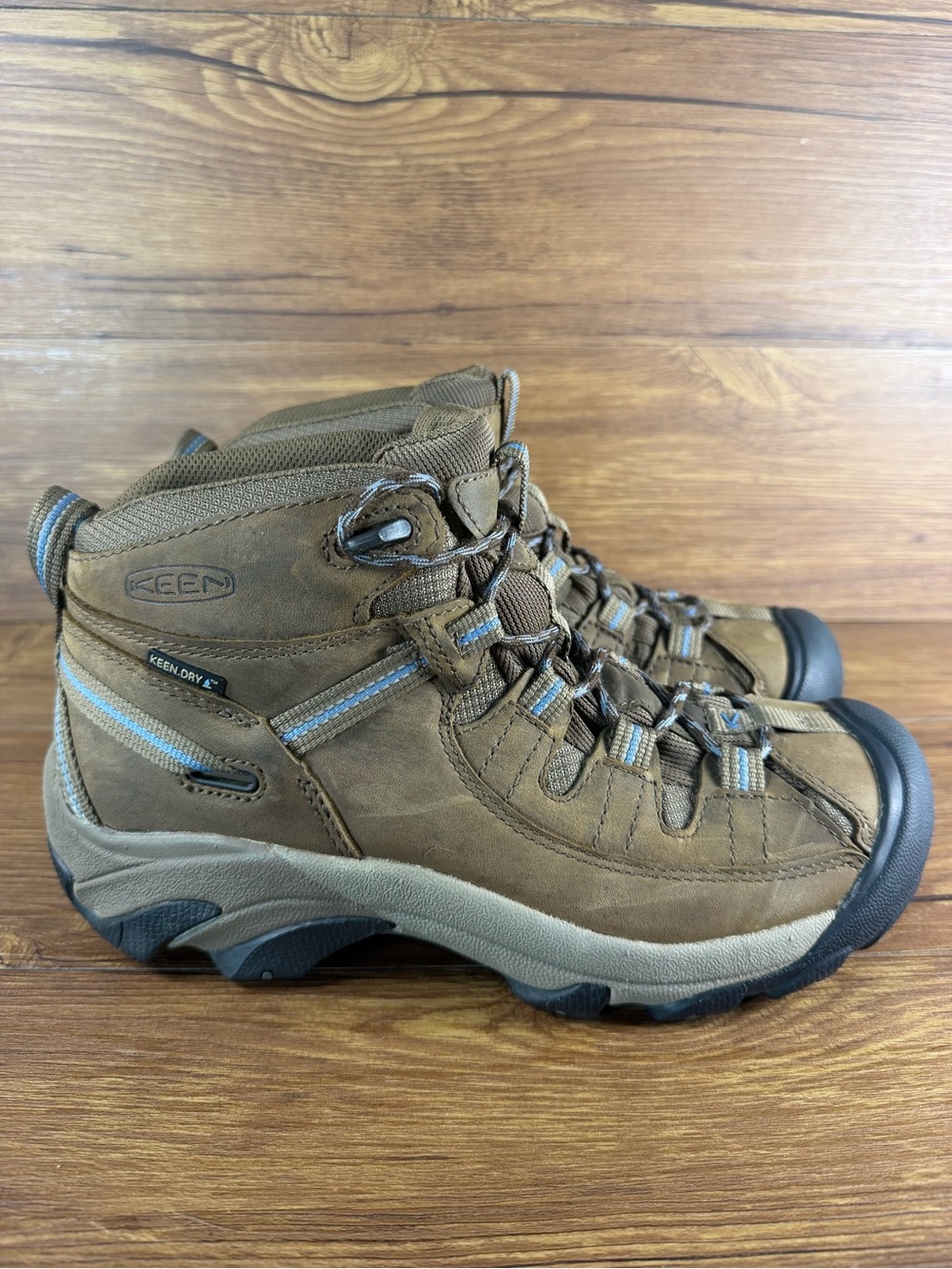 KEEN Targhee II Dry Mid Boots Womens 8 Brown Leather Waterproof Hiking Outdoor